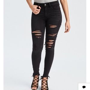 American Eagle ripped black skinny jeans